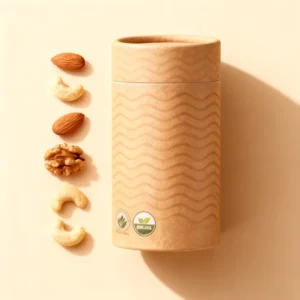 Sealed Food Safe Cylinder Canister for Roasted Almonds with Custom Size and Print