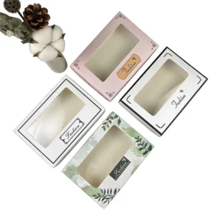 Self-Erecting Paper Packaging Box with Clear Window, Sturdy Cardboard, Embossing, for Lingerie Gift Sets