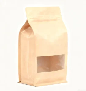 Self-Sealing Kraft Paper Bags with Window for Peanuts, Nuts, Red Dates and Coffee Beans