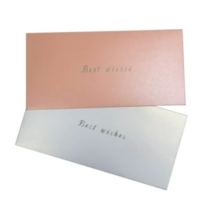 Shiny Pearl Paper Envelope with Gold Foil Logo Printed Wedding Invitation Envelope