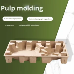 Shock-Proof Protective Molded Bagasse Paper Pulp Tray for Household Electronics