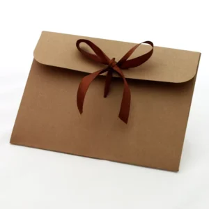 Silk Customized Kraft Folding Paper Envelope with Ribbon Bowknot