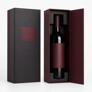 Single Bottle Wine Box With Custom Black Wine Gift Box Finish and Paper Boxes Display Insert Premium