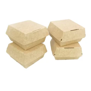 Single Lining Yellow White Kraft Paper Burger Box