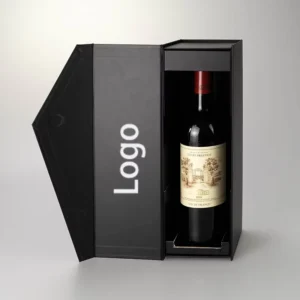 Single Paper Cardboard Red and Black Wine Glass Packing Box Wine Gift Packaging with Custom Logo