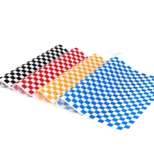 Single-Sided Coated Wax Greaseproof Paper Sheets for Bread, Sandwiches, Cookies, Basket Liners, Checker Pattern, Deli Use