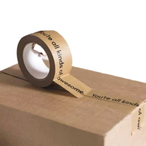 Single-Sided Kraft Paper Tape, Brown Packaging Tape, Recyclable and Writable, Uncoated Surface, for Masking and Sealing, 6 Rolls