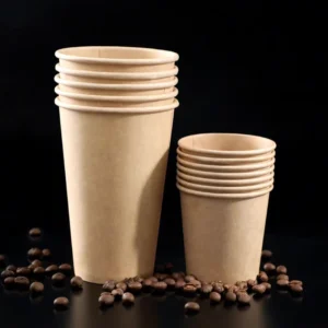 Single-Wall Disposable Kraft Paper Cup for Hot and Cold Drinks, Food Grade