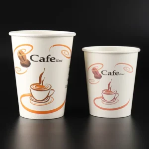 Single Wall Insulated Disposable Craft Paper Coffee Cups With Lids And Straws For Coffee