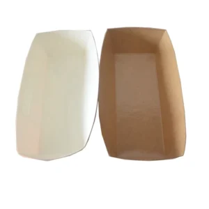 Single Wall Kraft Paper Cardboard Holder Hot Dog Paper Tray Customized Corn Paper Tray