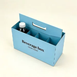 Six-Bottle Beer Can Display Box, Recyclable Kraft Corrugated Paper, Portable Coffee Cup Packaging