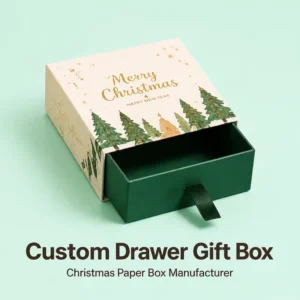 Sliding Drawer Gift Box with Sleeve Pull-Out Keepsake Storage for Christmas Paper Packaging
