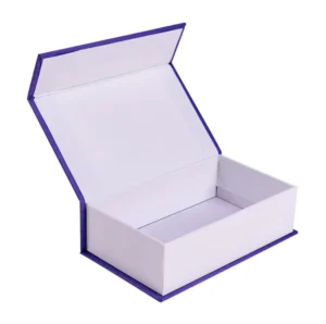 Small Coated Paper Rigid Cosmetic Box with Embossing, Stamping and Magnetic Closure for Wigs and Skincare