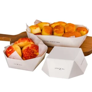 Small Disposable Kraft Paper Food Boat Trays Grease Resistant Recyclable