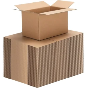 Small Kraft Corrugated Storage and Shipping Box, Brown, for Moving and Delivery