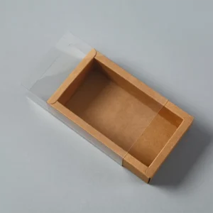 Solid Color Kraft Paper Box Clear Window Custom Design Gift Box