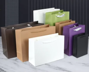 Solid Color Paper Bag with Printable Logo Shopping Bag Gift Bag