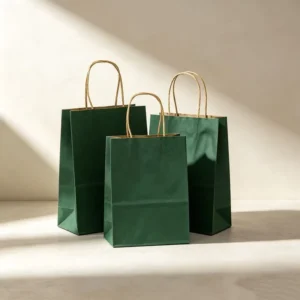 Solid Kraft Paper Bag with Custom Dry Seal Logo for Bakery Florist Retail and Gift Carry