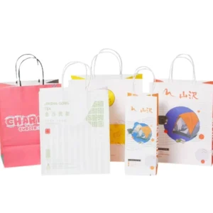 Source Factory Custom Logo Paper Bags Biodegradable Material Square Bottom Kraft Paper Shop Bag with Handle