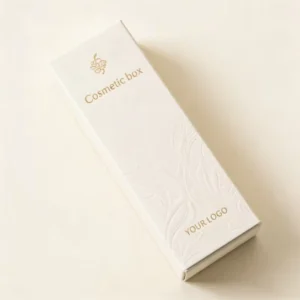 Soy Ink Textured Embossed Logo Cosmetic Packaging Box with Gold Foiling for Perfume, Candle, and Skin Care