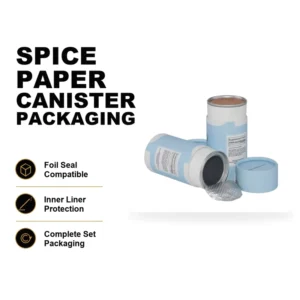 Spice Paper Canister Foil Seal Compatible Cardboard Tube Inner Liner Protection Complete Set for Seasoning