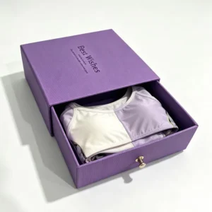 Sports Bra Gift Box with Ribbed Texture, Rigid Cardboard, Sliding Drawer, Custom Printing
