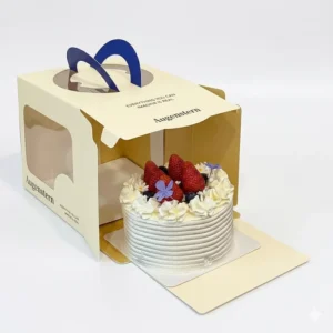 Square Eco-Friendly Cardboard Cake Packaging Box Custom Printed Logo Bakery Food Packaging Supplies