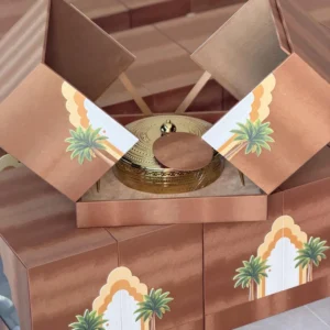 Square Food Grade Double Door Rigid Dessert Pastry Packaging Box For Eid Ramadan Dates And Chocolate