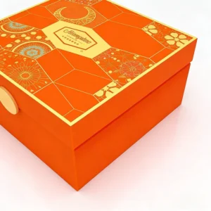 Square Paper Gift Box with Rigid Paperboard Insert, Custom Size, and Custom Logo