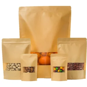 Stand-Up Kraft Paper Bag with Clear Window