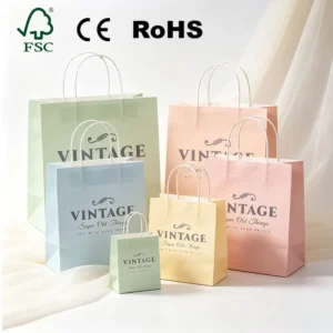 Sturdy Kraft Paper Takeaway Bag with Reinforced Twisted Handle for Restaurant Food Delivery and Grocery Shopping