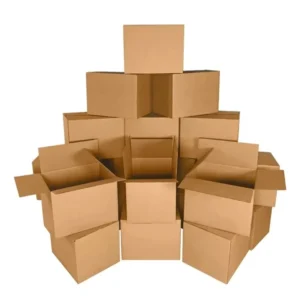 Sturdy White Corrugated Cardboard Transport Cartons for Moving and Storage