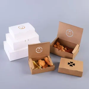 Supplier Recycled Kraft Food Paper Boxes Custom Logo Cosmetic Small Cardboard Packaging Box for Fried Chicken