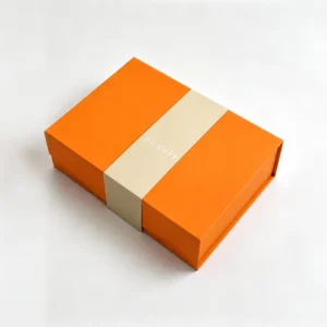 Sustainable Bamboo Non-Magnetic Gift Packaging Box, Plastic-Free Compostable Cardboard Folding Box with Belly Band