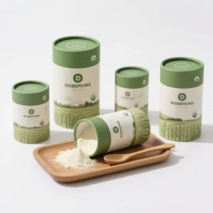 Sustainable Biodegradable Food Grade Paper Tube Container for Protein Powder and Tea Storage with Custom Printing