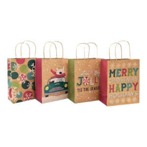 Take Away Disposable Brown Kraft and White Customized Paper Food Packaging Bag
