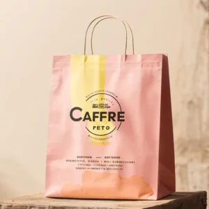 Take Away Food Kraft Paper Bag for Restaurant Carryout and Delivery with Strong Bottom and Reinforced Folded Handle