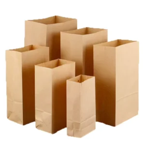 Take Away Square Custom Print Greaseproof Kraft Brown Fast Food Paper Bag