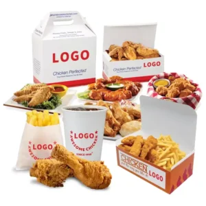 Takeaway Fast Food Fried Chicken Box White Cardboard/Kraft Paper