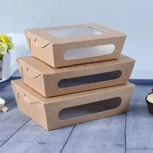 Takeaway Paper Food Lunch Box with Window