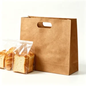 Takeaway Shopping Kraft Die Cut Handle Paper Bag Custom Logo Printing Restaurant Kraft Paper Bags For Food Packaging Delivery