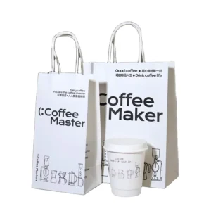 Takeout Bakery Coffee Kraft Paper Bag Custom Paper Bag With Handle