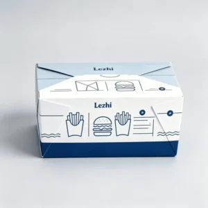 Takeout Burger and Fries Food Box with Handle Eco-Friendly Printed Kraft Paper