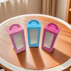 Tall Paper Gift Box with Clear Window
