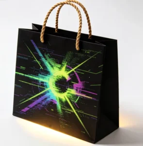 Tall Vertical Paper Bags with Long Handles for Wine Bottles, Clothing, and Long Items