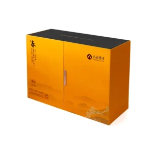 Tea Gift Box with Dual Open Doors, Customizable Rigid Paper Packaging for Tea Sets and Gift Sets