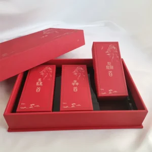 Tea Gift Box with Lift-Off Lid and Handles, Recycled Rigid Paper, Reusable