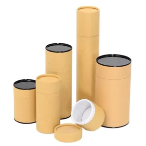 Tea Tin Lid Canister Cardboard Box CMYK Printing Rolled Edge Paper Cylinder Tube
