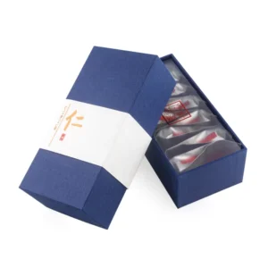 Textured Food Packaging Paper Box with Custom Gold Foil for Mooncake