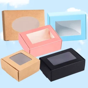 Textured Paper Cosmetic and Perfume Gift Box with Window